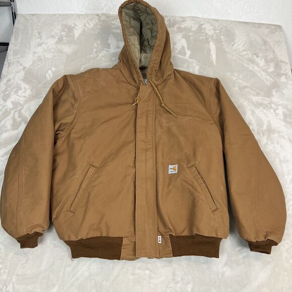 VTG Carhartt FR Jacket Mens XL Flame Fire Resistant Quilt Lined Canvas HRC 4 USA